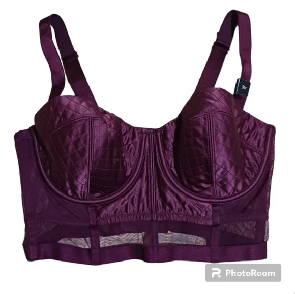 SOLD VS Longline Corset Balconette Bra 36C Very Sexy Burgundy - Picture 5 of 7